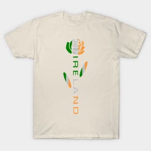 Irish Flag Rose Flower T-Shirt